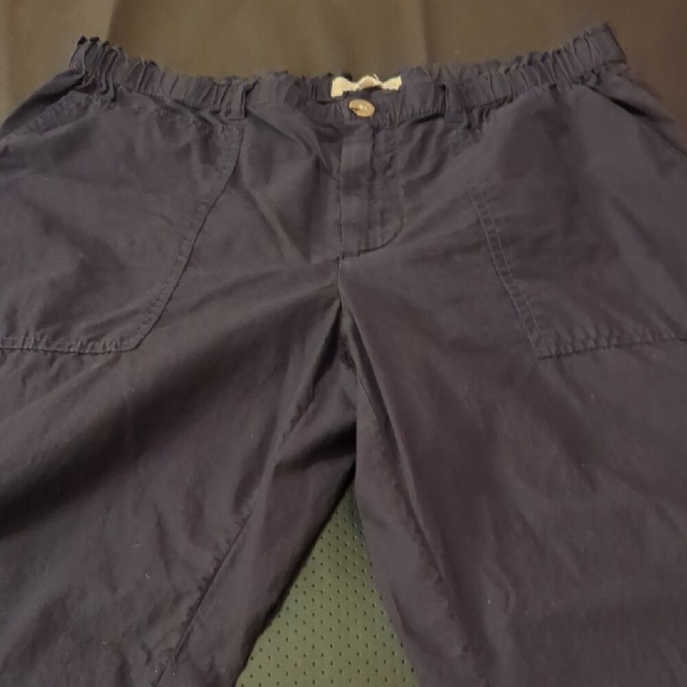 Medium Women's Navy Cropped Pants Thin Material